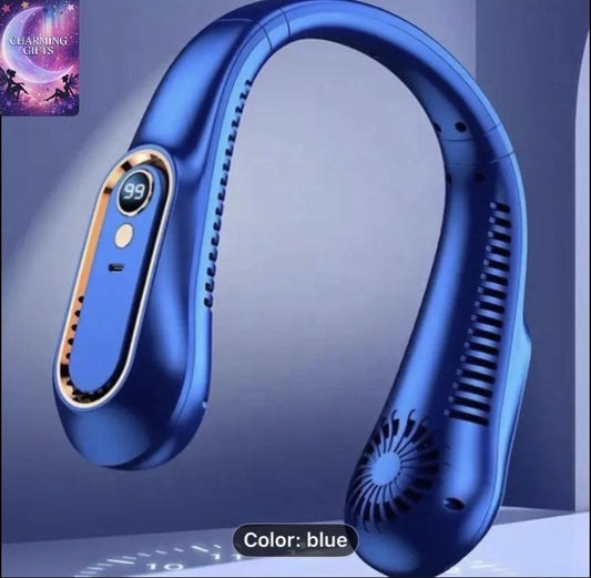 6000mah Neck Hanging Fan Portable Bladeless Lazy Neckband Cooler Rechargeable UK
