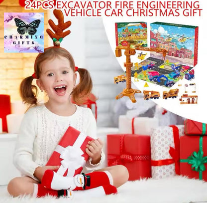 24Pcs Advent Calendar Kids Gifts Truck Car Christmas Countdown.