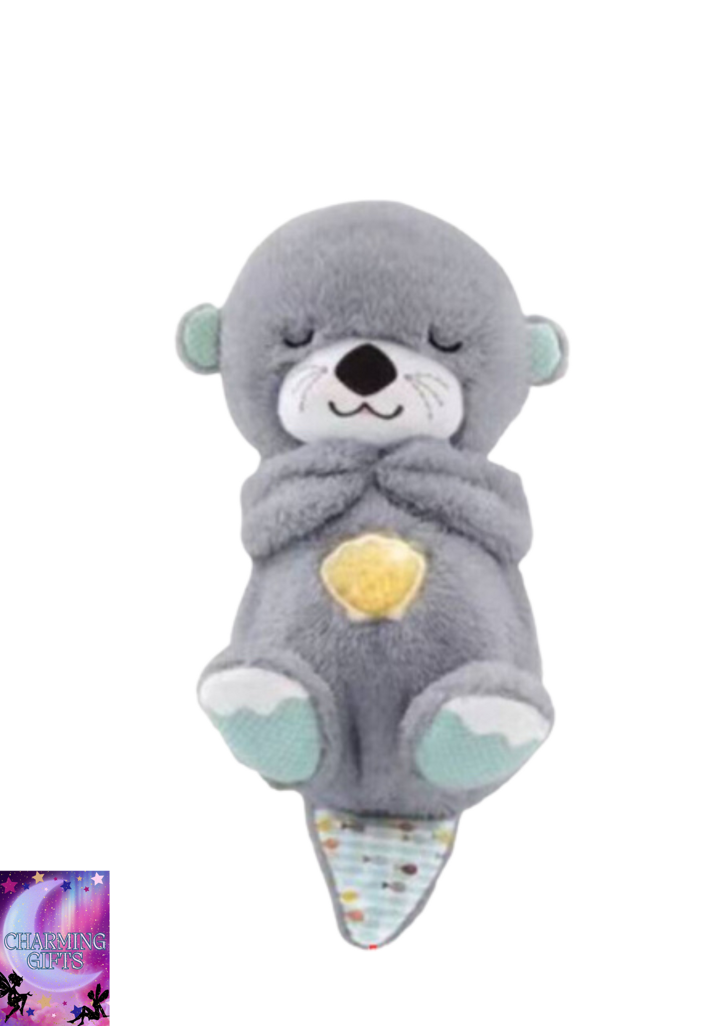 Breathing Movement Soothing Sleeping Otter Toy Musical Stuffed Baby Toy