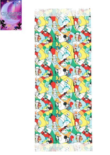Womens Disney Mickey Mouse Head Cashmere Scarf Large Pashmina Shawls and Wraps Scarves forDaily Wear