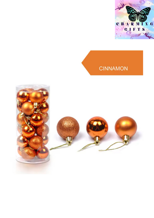 24pcs 30mm Christmas Xmas Tree Ball Bauble Hanging Home Party Ornament Decor Tree Decoration Balls Party Hanging Pendant Navidad