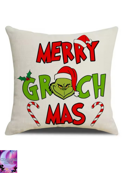 1PCS Christmas Pillow Covers 45x45cm Pillowcases Christmas Throw Pillow Covers Farmhouse Decor for Sofa Couch Xmas Decoration