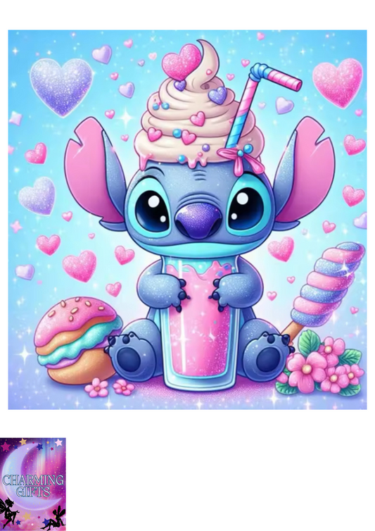 5D DIY Disney Stitch Diamond Painting Kit Ice Cream Love Cross Embroidery Handmade Diamond Mosaic Art Gift