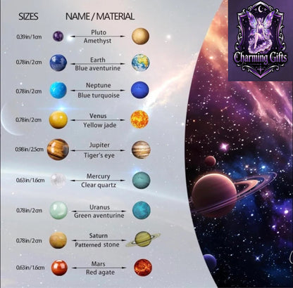 Nine Planets Solar System Model Crystal Ball - Natural Crystal Gemstone Marble Space Home Desk Decoration - Creative Gifts