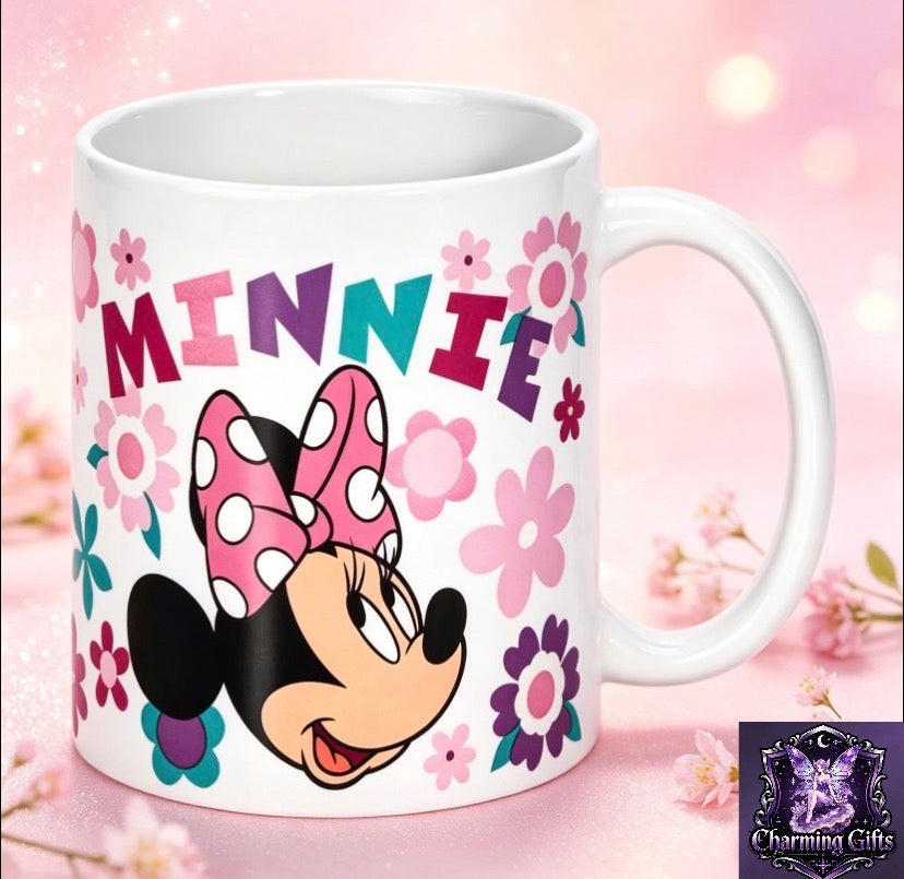 🩷 Disney Minnie Mouse 11oz Ceramic Mug — Floral Minnie