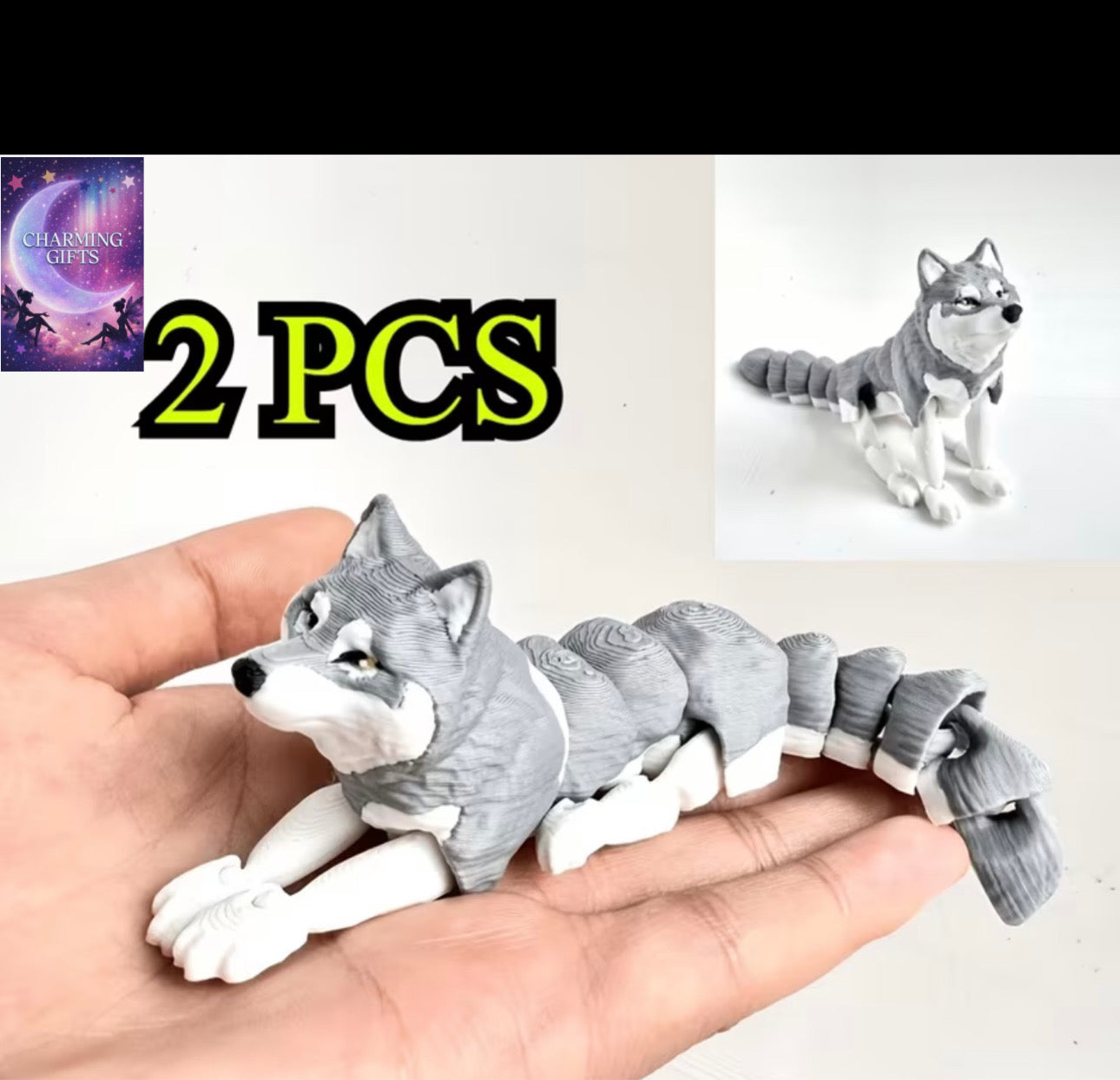 3D-Printed Siberian Husky with Articulated Joints