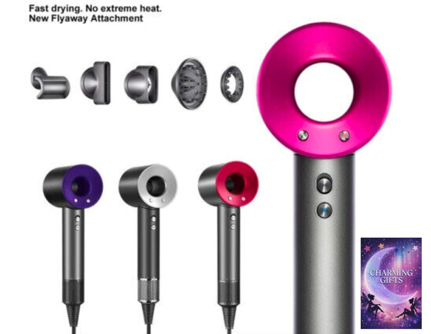 (ROSE) 5in1 Hair Dryer Professional Salon Leafless Blower