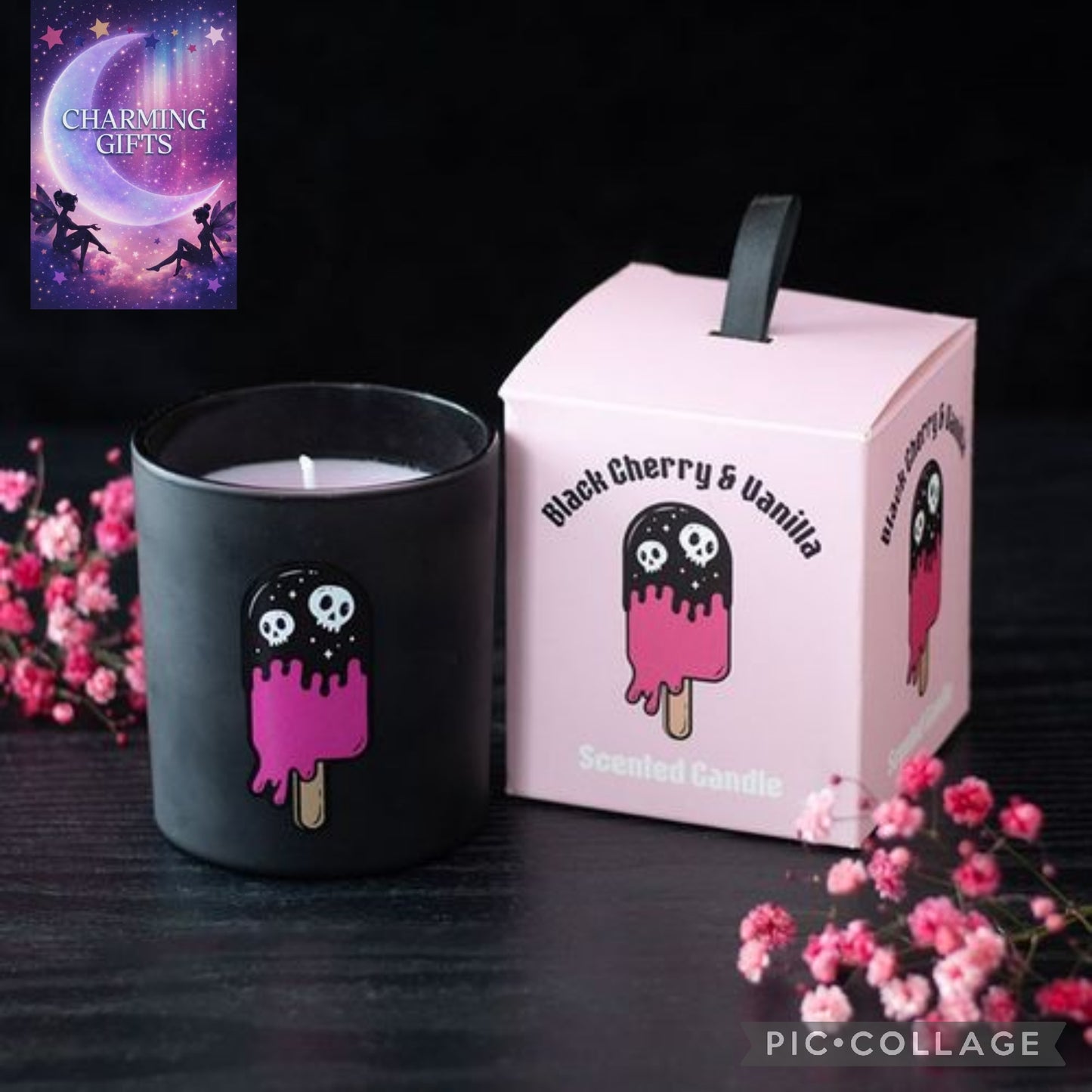Black Cherry & Vanilla Scented Candle