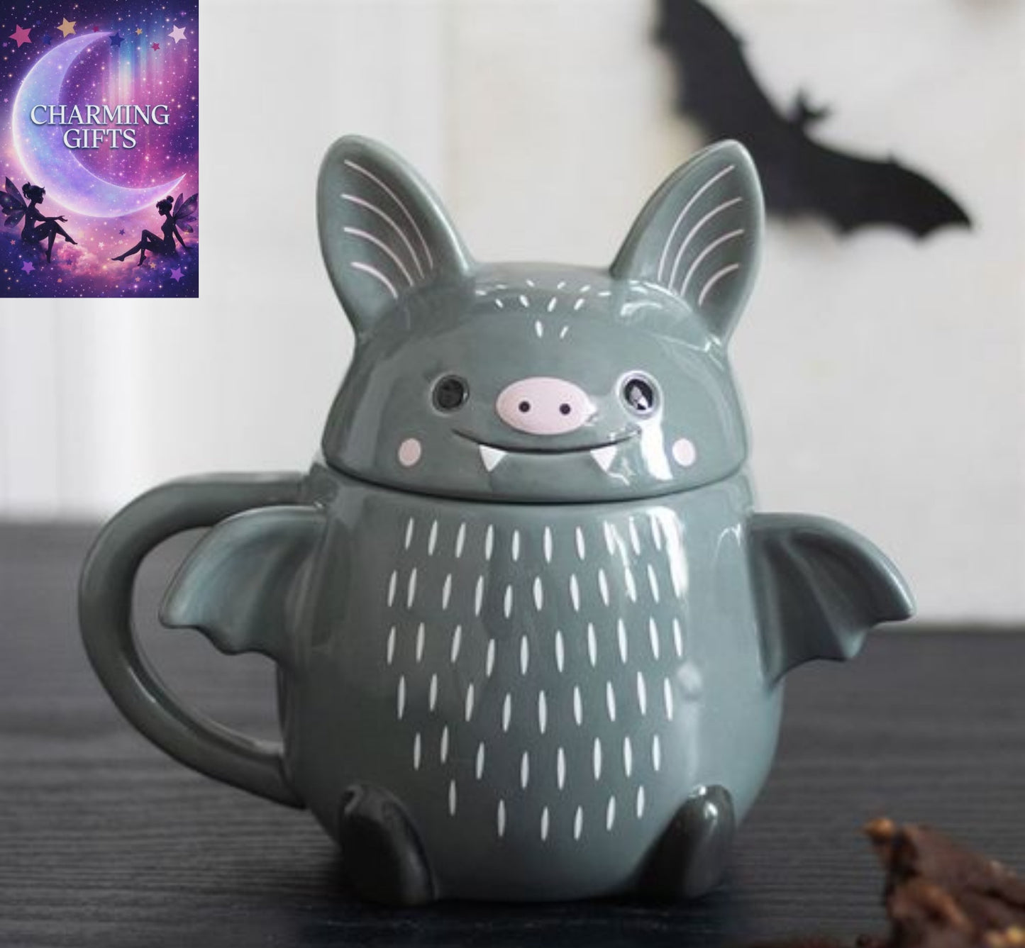 Cute Bat Lidded Mug