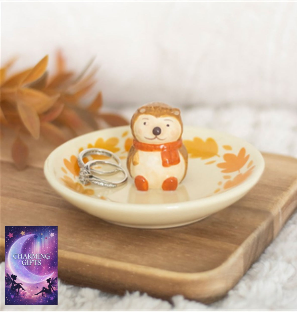 Autumn Hedgehog Trinket Dish