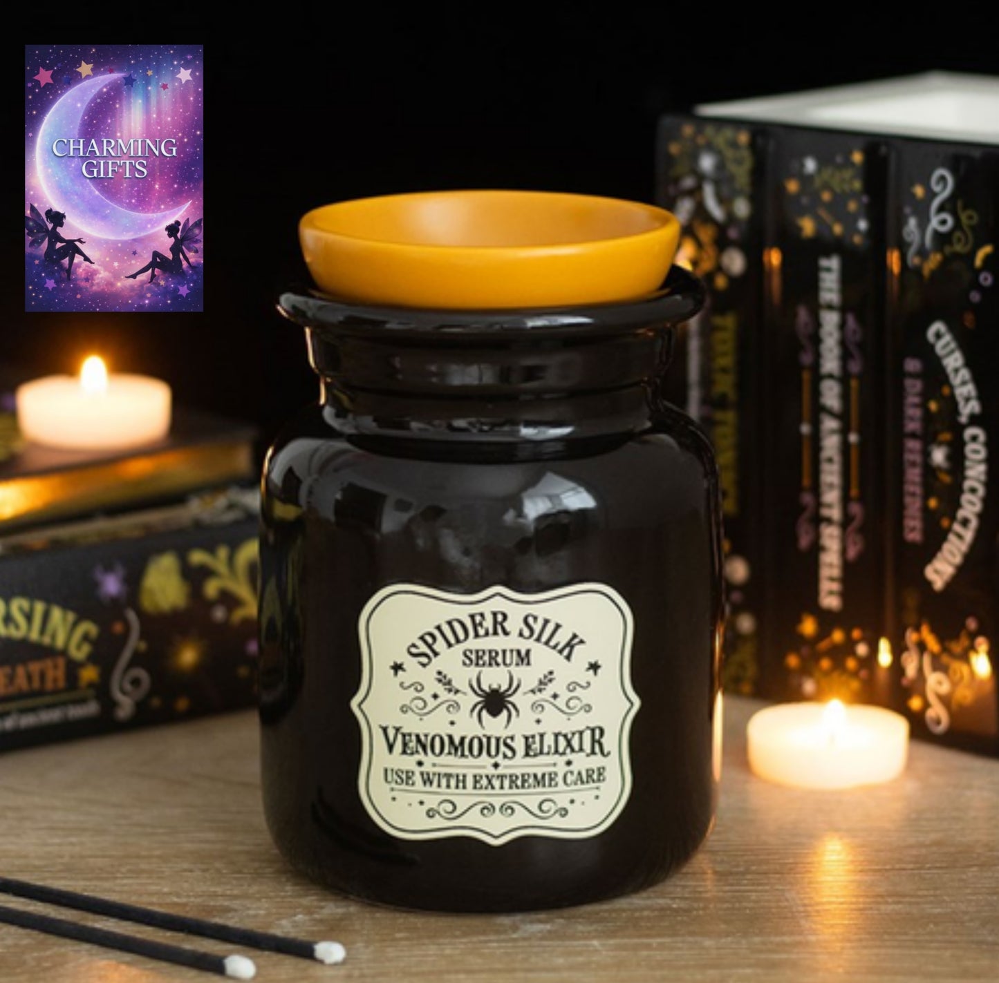 Spider Silk Serum Potion Bottle Oil Burner and Wax Warmer