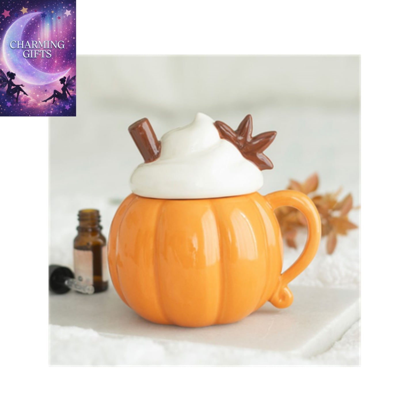 Pumpkin Cream Lidded Oil Burner and Wax Warmer