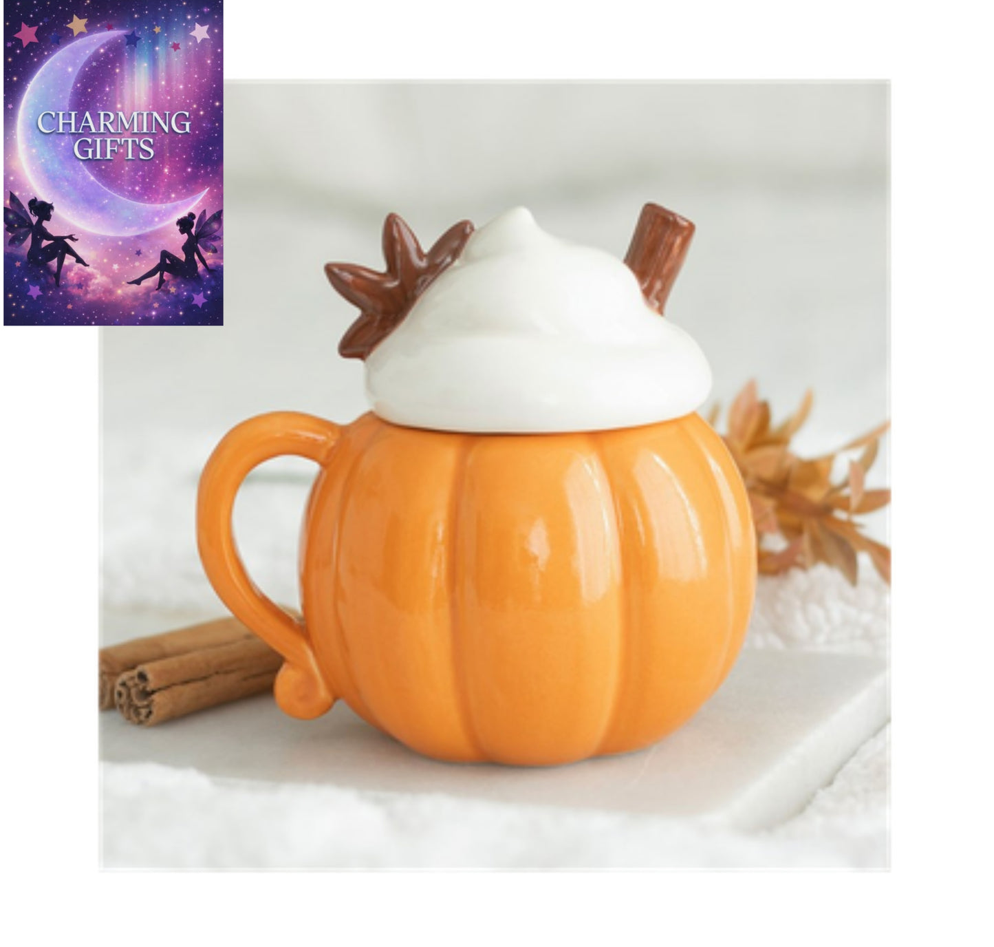 Pumpkin Cream Lidded Mug