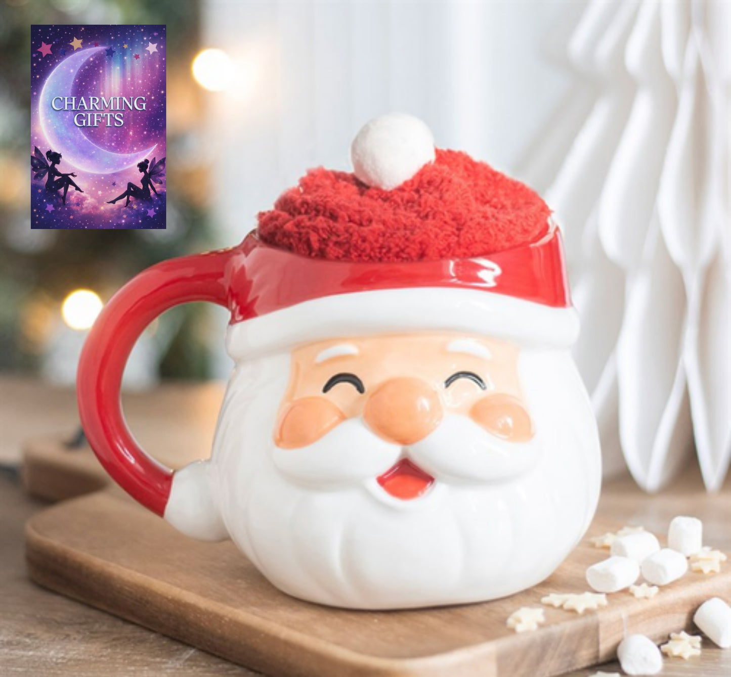 Jolly Santa Christmas Mug and Socks Set