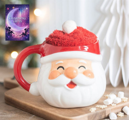Jolly Santa Christmas Mug and Socks Set