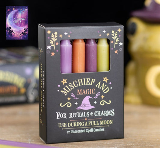 Pack of 12 Mischief and Magic Spell Candles