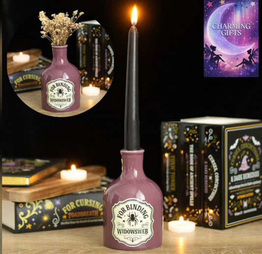 Widowsweb Potion Bottle Vase and Candle Holder