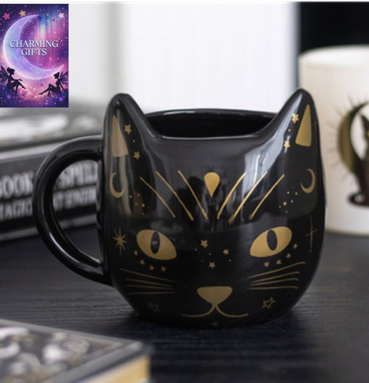 Magick Black Cat Face Mug