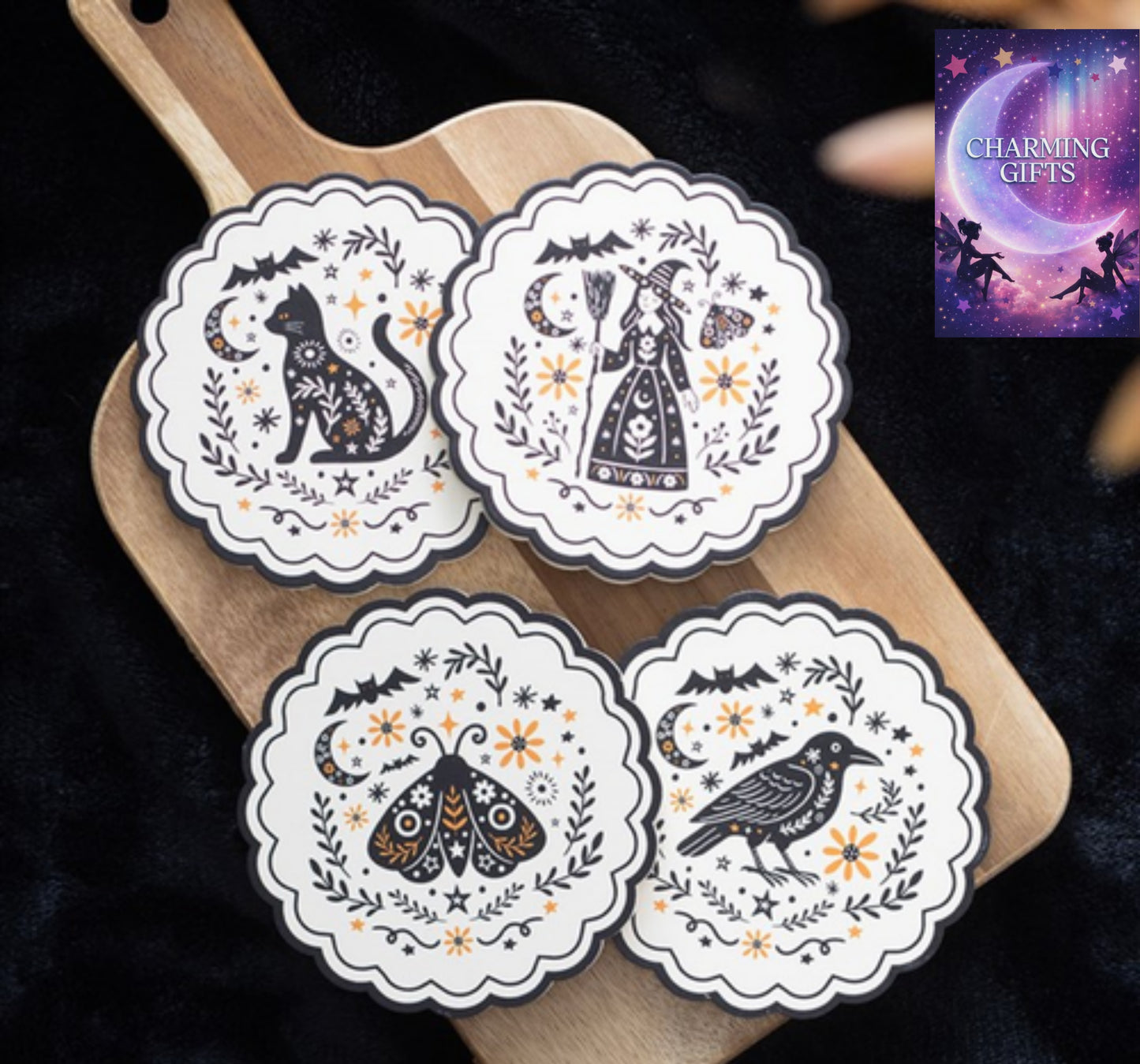 Frightful Folk Coaster Set