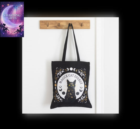 Black Magick Cat Energy Tote Bag