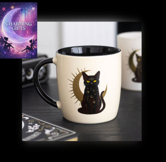 Sitting Magick Black Cat Mug