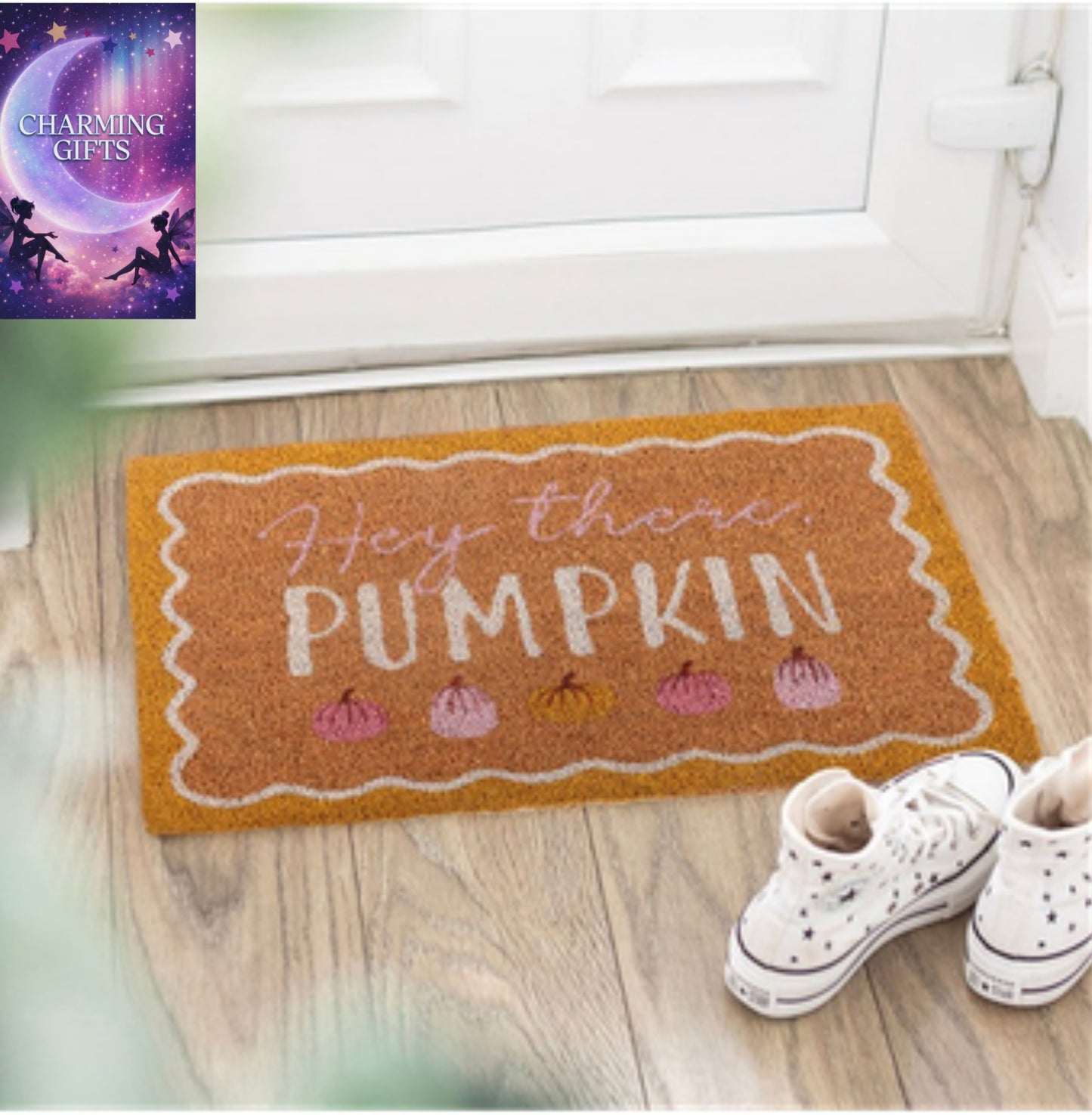 Natural Hey There Pumpkin Doormat
