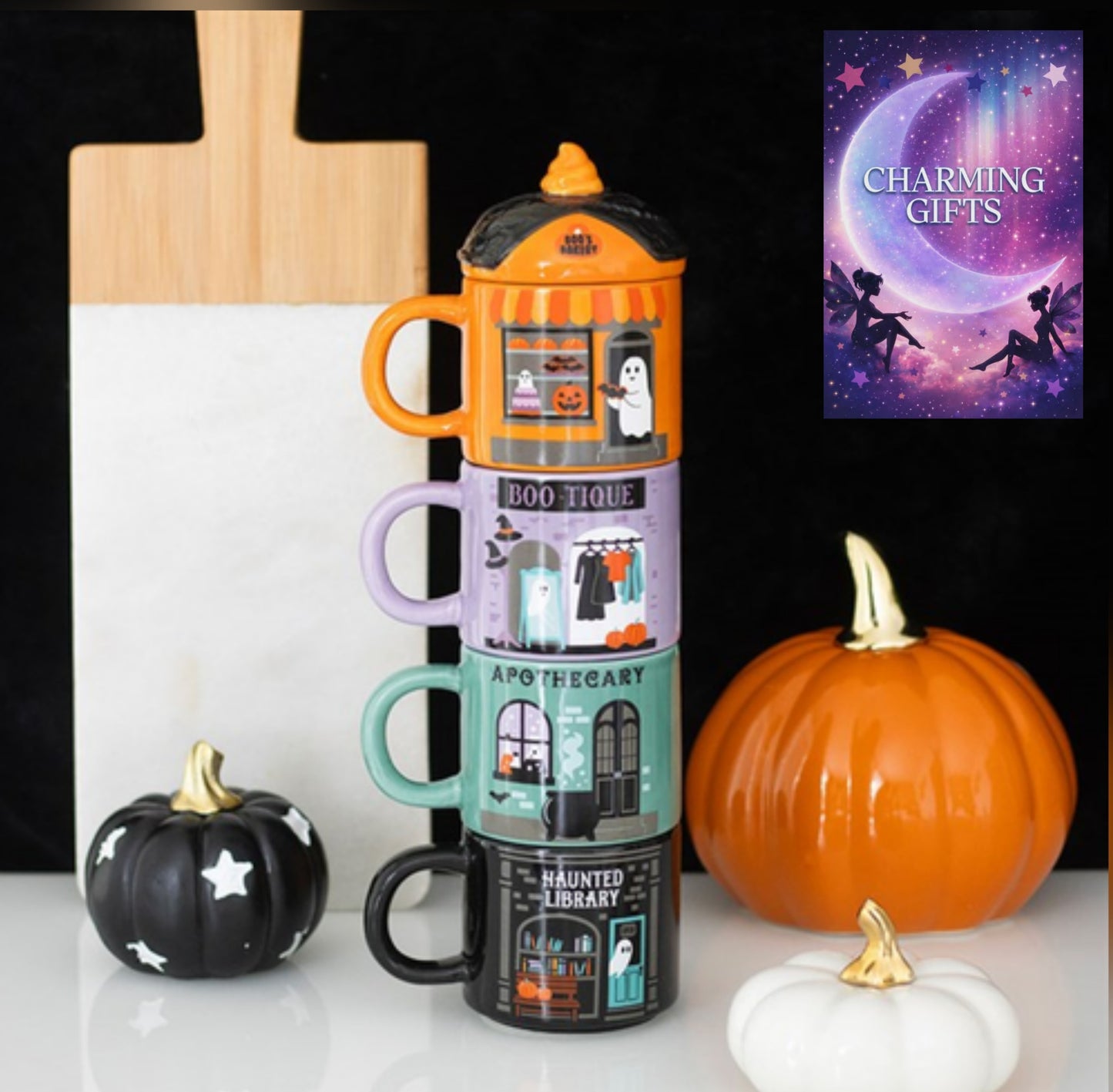 Spooky Street Stacking Mug Set