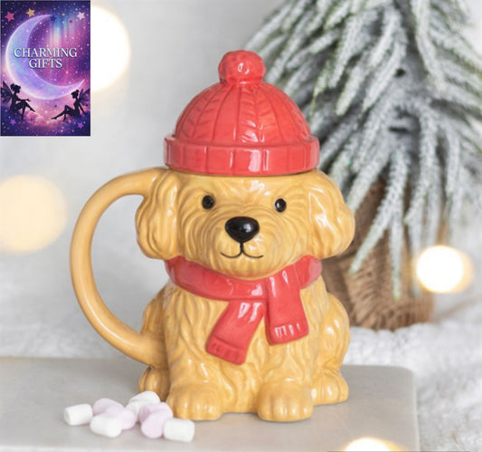 Winter Puppy Lidded Mug