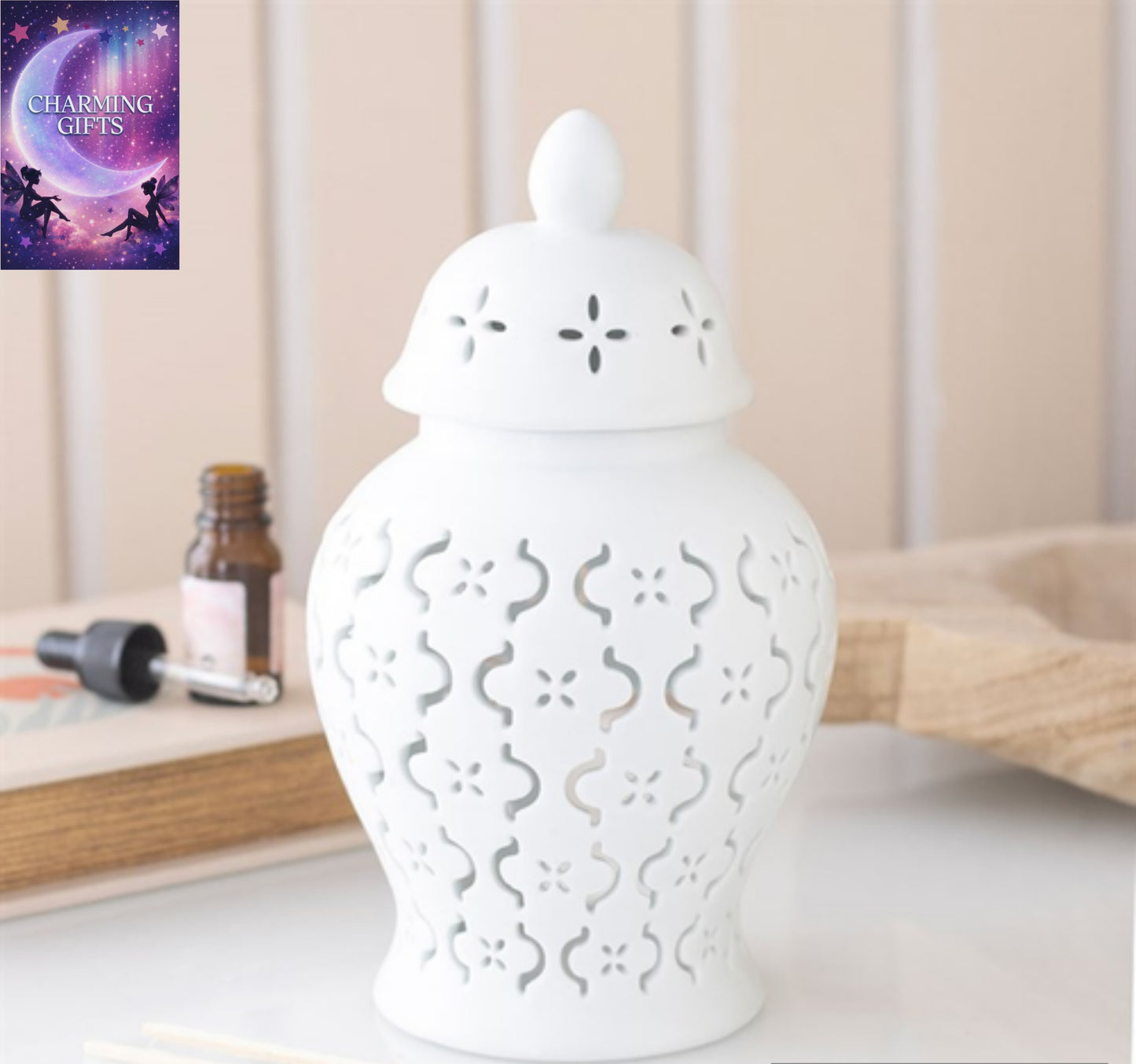Moroccan Lantern Cut Out Oil Burner and Wax Warmer