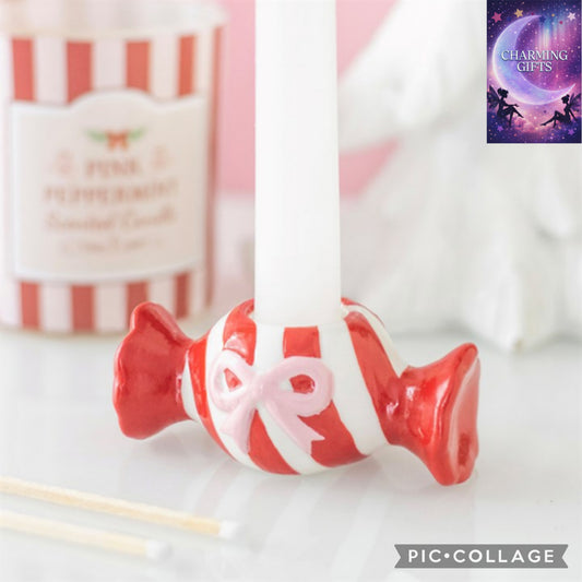 Christmas Candy Taper Candle Holder