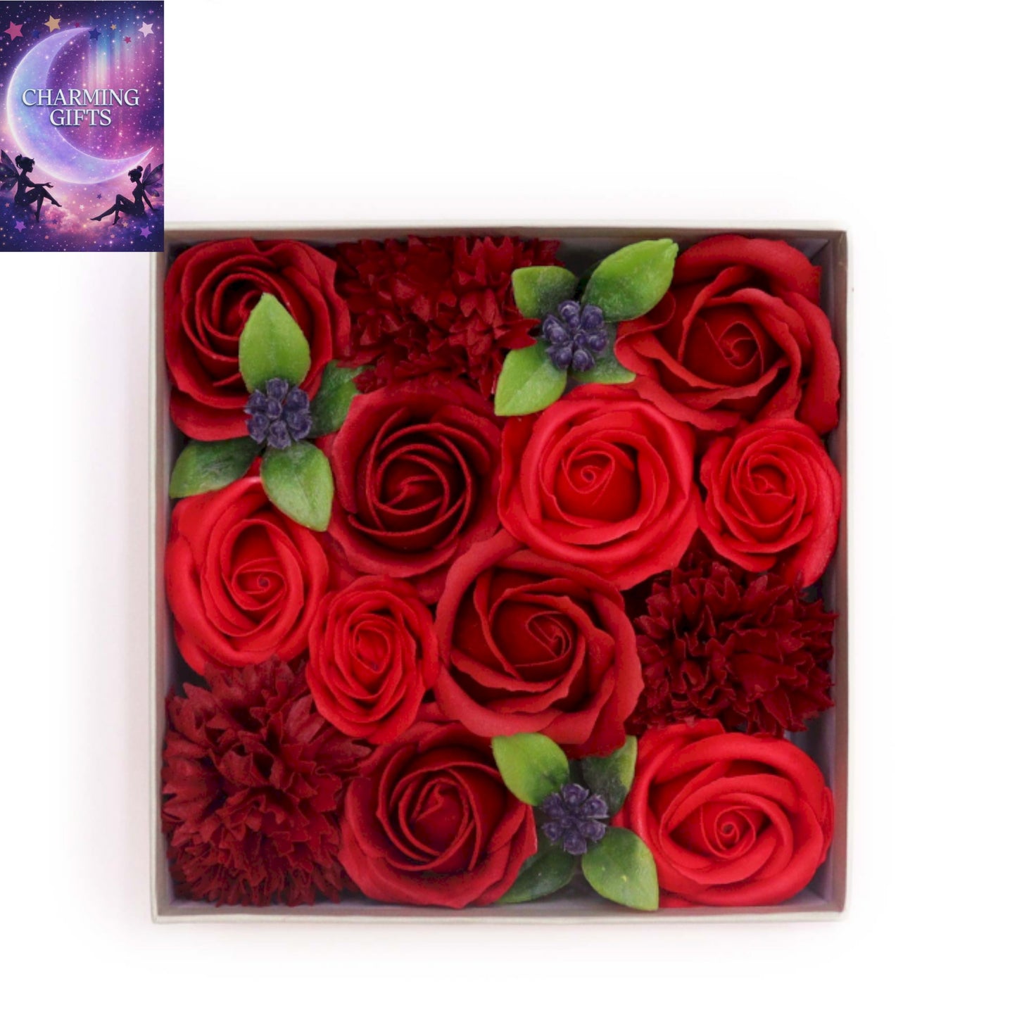 Square Box - Classic Red Roses