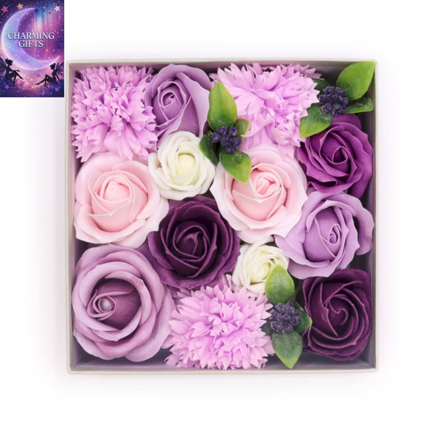 Square Box - Lavender Rose & Carnation