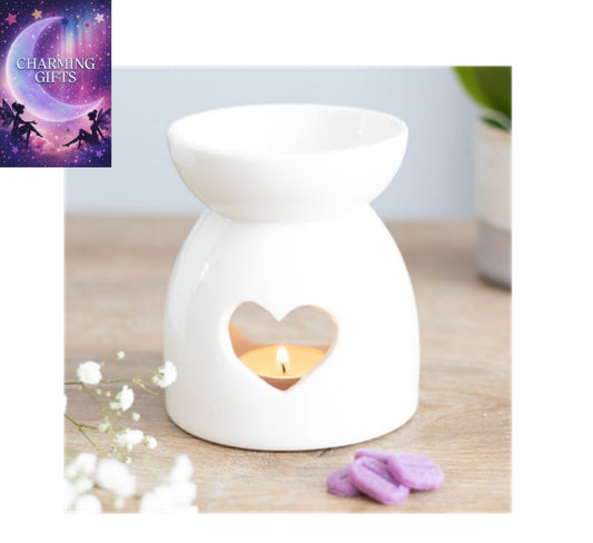 White Heart Cut Out Oil Burner