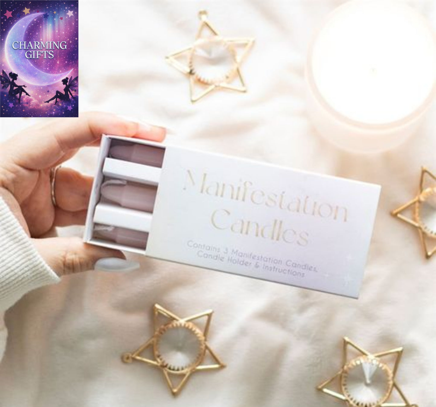 3 Manifestation Spell Candles in a Box