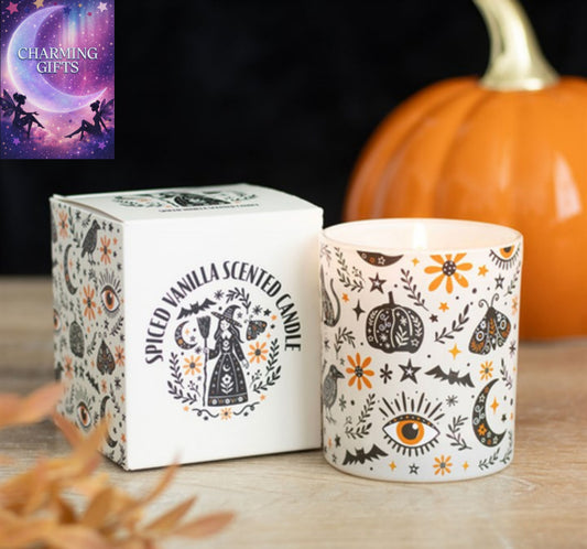 Frightful Folk Print Spiced Vanilla Scented Candle