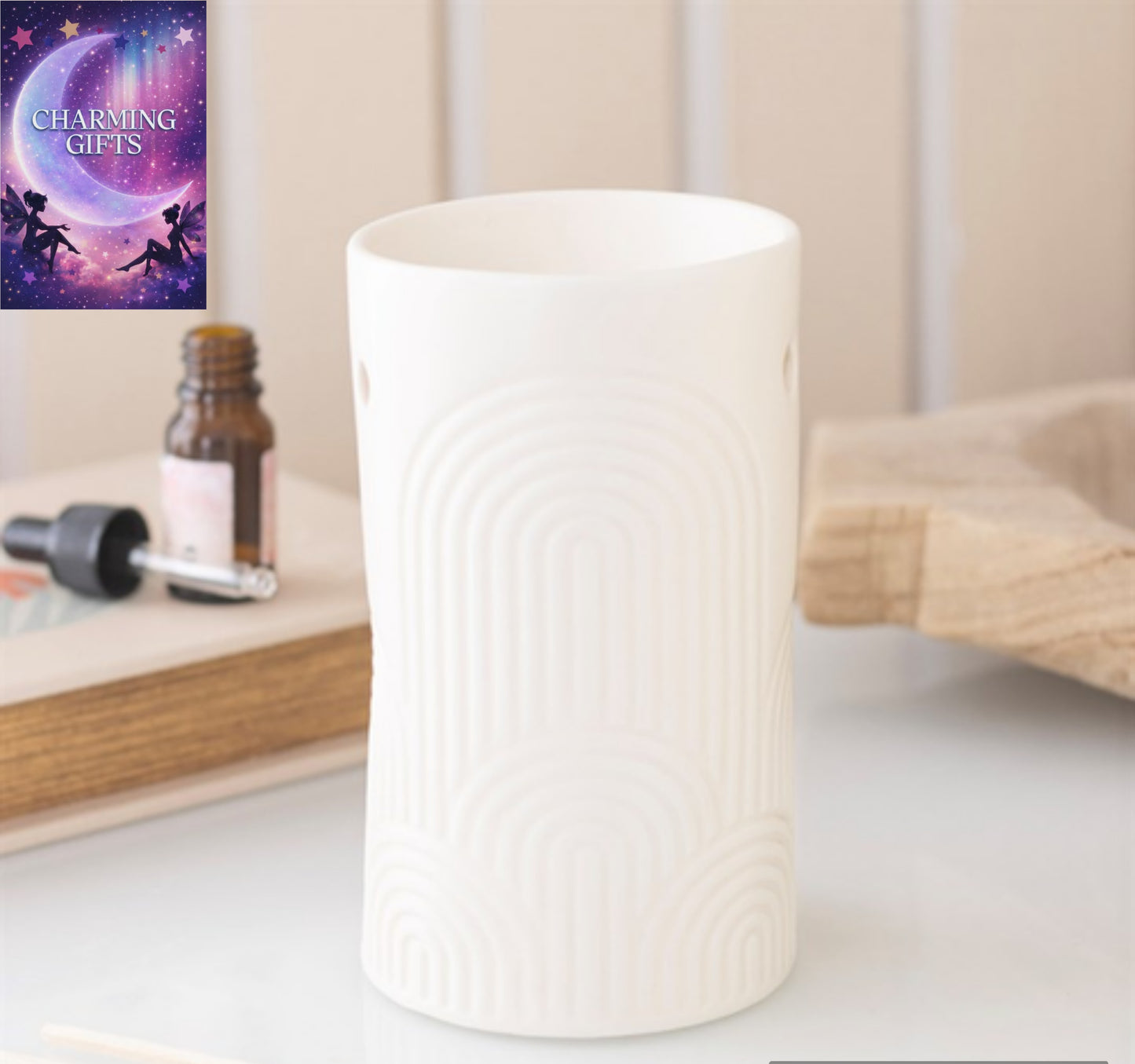 Embossed Arch Oil Burner and Wax Warmer