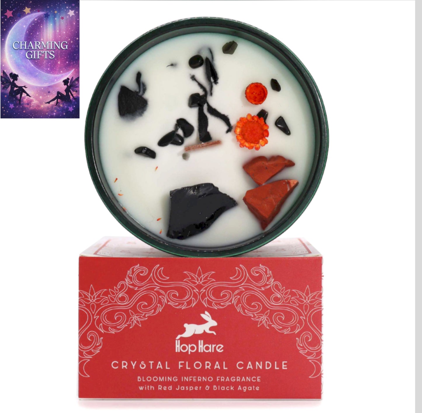 Hop Hare Crystal Magic Flower Candle - The Devil