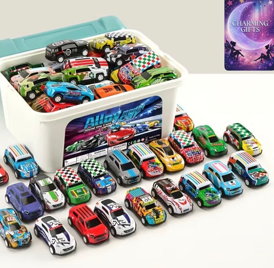48pcs Mini Racing Car Set - Pullback Action, School Prize, Multi-Colors - Christmas Gift for Grandchildren, Ideal for Teenager And Boy/Girl Gifts And Birthday/Party Presents, Family Interactive Toy And School Pack