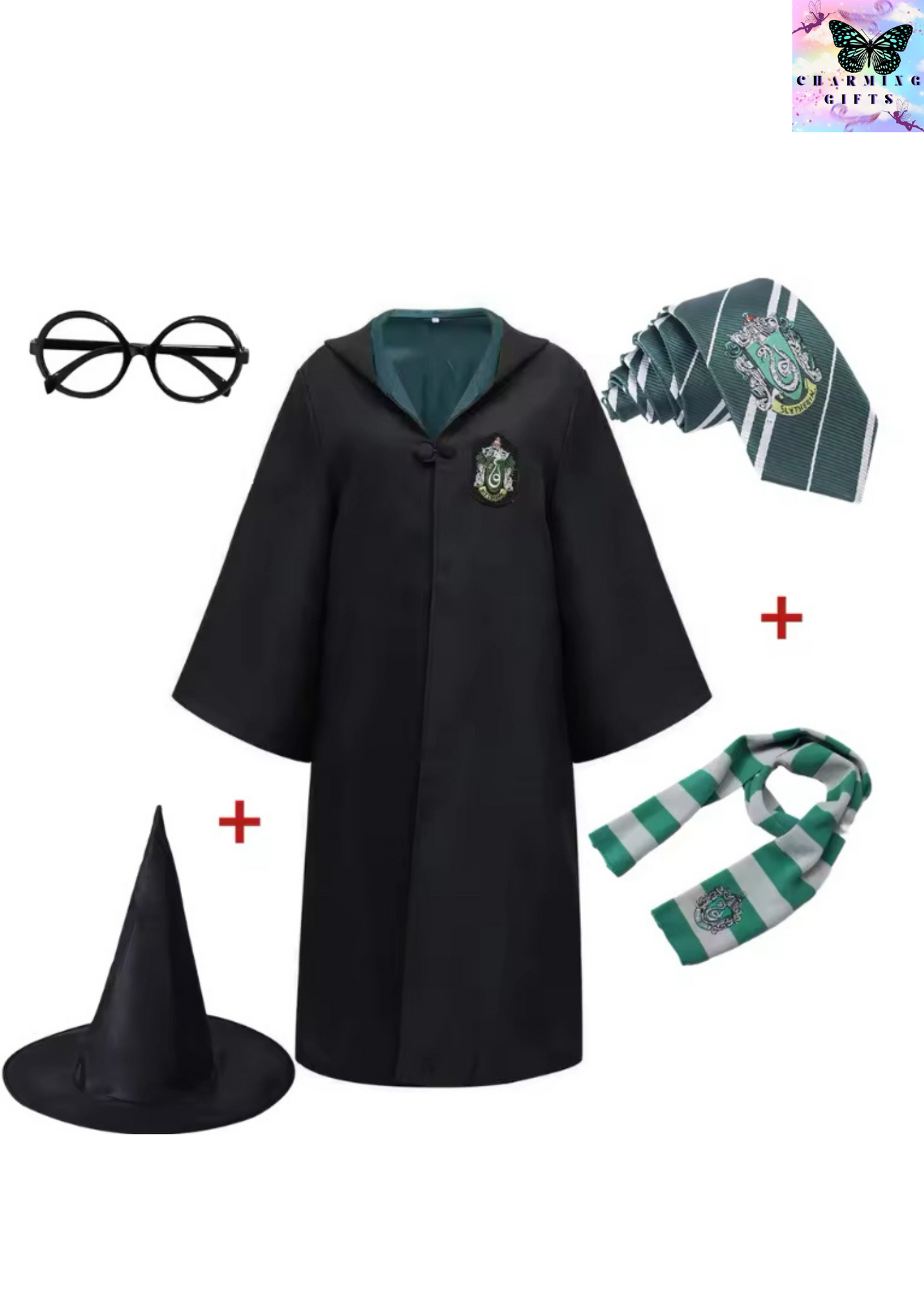 Harry Potter Adult Children's Cloak Halloween Cosplay costume Harris School of Witchcraft and Wizardry Hat Tie Scarf Set Clothing