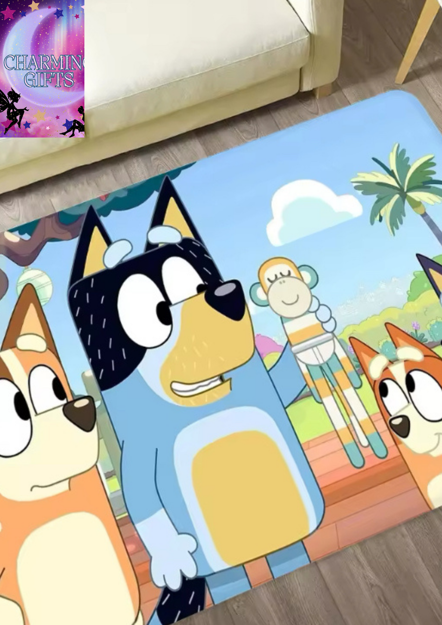 Cartoon B-Blueys Long Rugs Cheaper Anti-slip Modern Living Room Balcony Printed Bedside Area Rugs 80x120cm