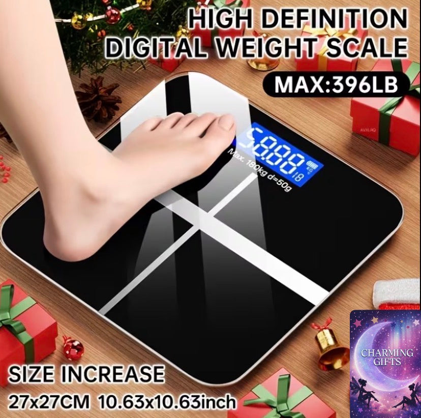 | High-precision] Ultra-thin High-precision Bathroom Scale | LCD Display, Temperature, Auto-On, 180kg, LB/KG, Anti-slip Tempered Glass