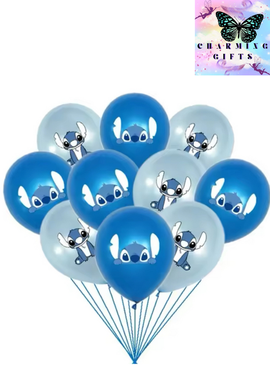 Cartoon Disney Lilo & Stitch Foil Balloon Stitch Latex Balloons Wedding Party Decoration Kid Girl Boy Birthday Globos ballons 12 pack