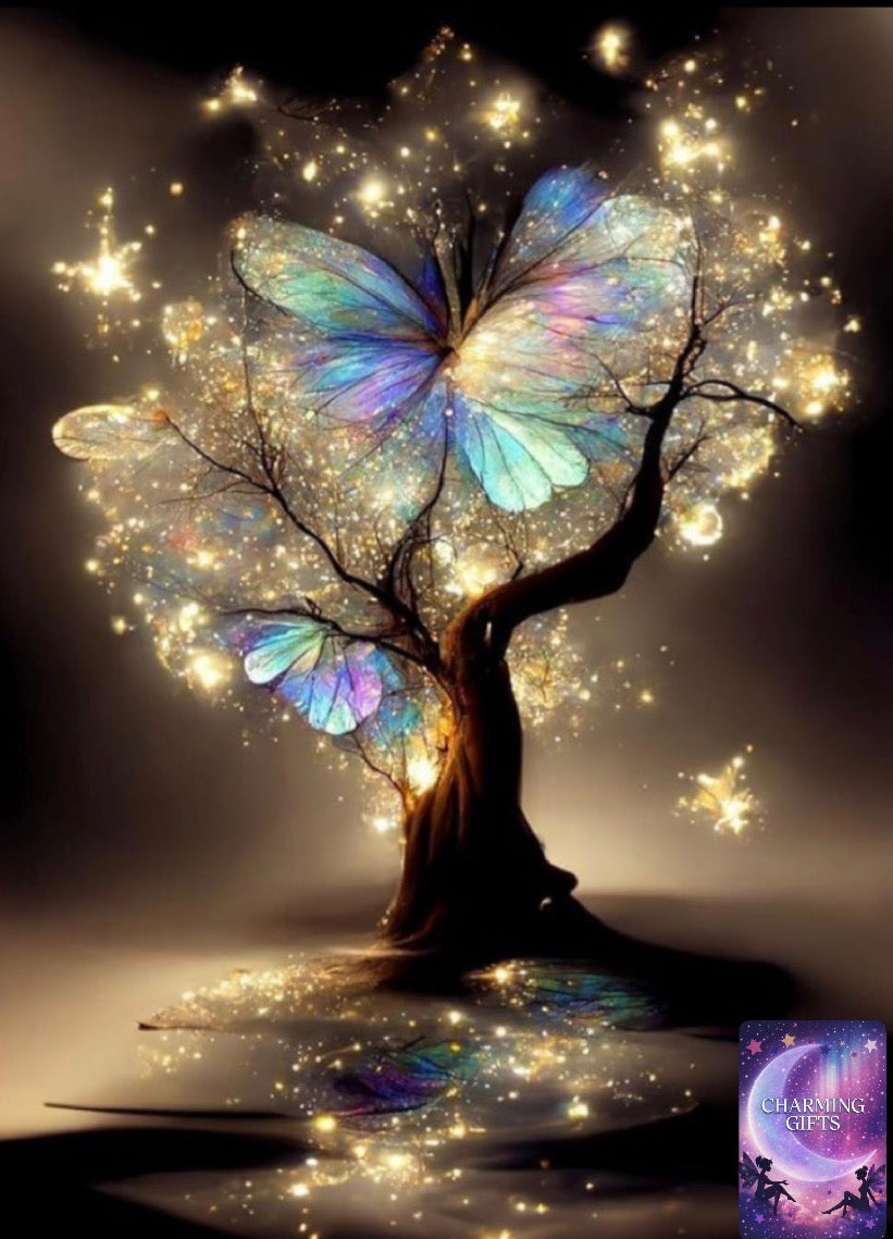 Diamond Art Kits for Adults, Glitter Tree 5D Diamond Painting Kits, 30x40 cm (Black)