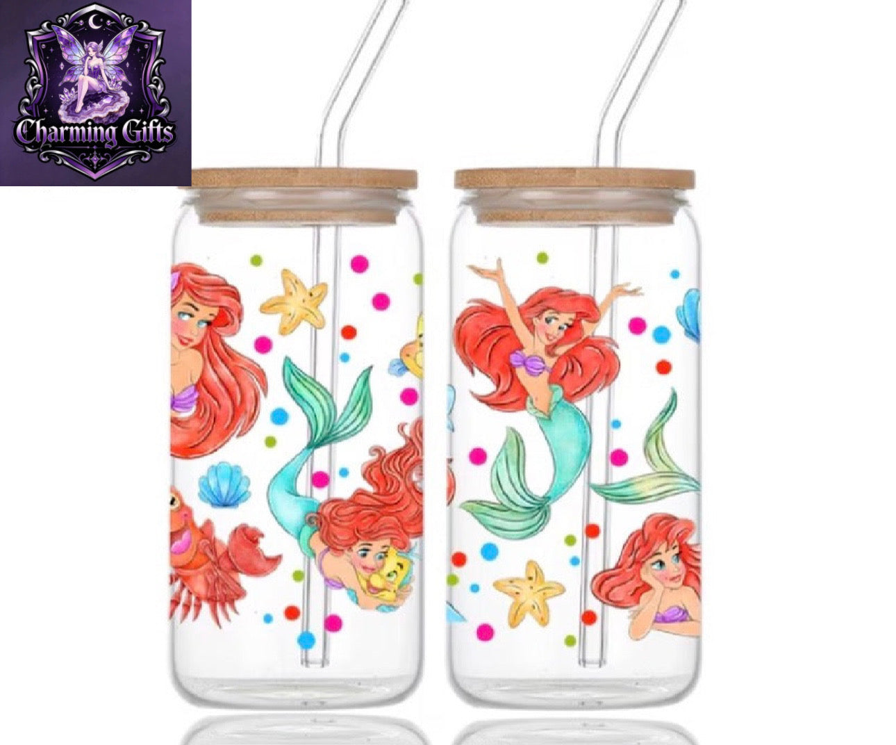 2pc Disney Cartoon little mermaid  tumblers