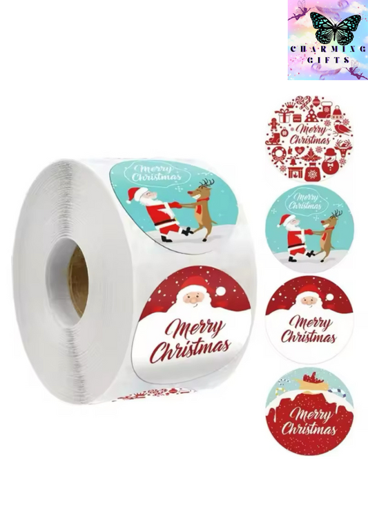 500pcs Merry Christmas Stickers Christmas Theme Seal Labels Stickers For DIY Gift Baking Package Envelope Stationery Decoration