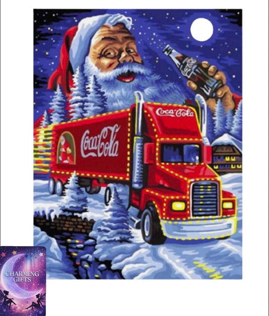 5D DIY Art-Full Drill Snow Santa Truck Diamond Painting Cross Stitch Xmas Craft