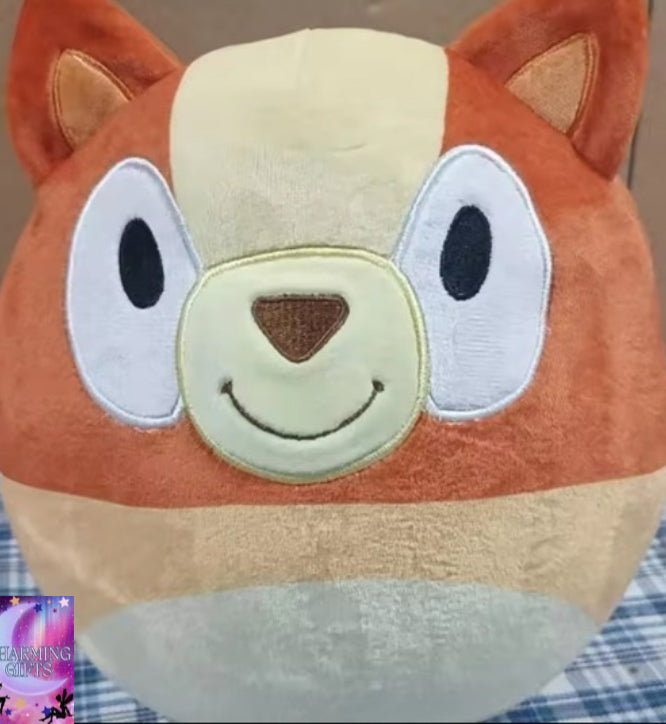 Bluey Bingo Family Cartoon Anime Peripheral Plush Toy Cute Bluey Puppys Doll Pillow Back Pillow Childrens Plushs Doll Adults 22CM