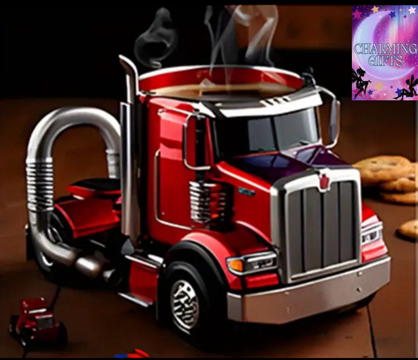1pc Semi Truck Coffee Mug - Handcrafted Truck-Shaped Mug, Unique & Durable Design for Coffee Lovers