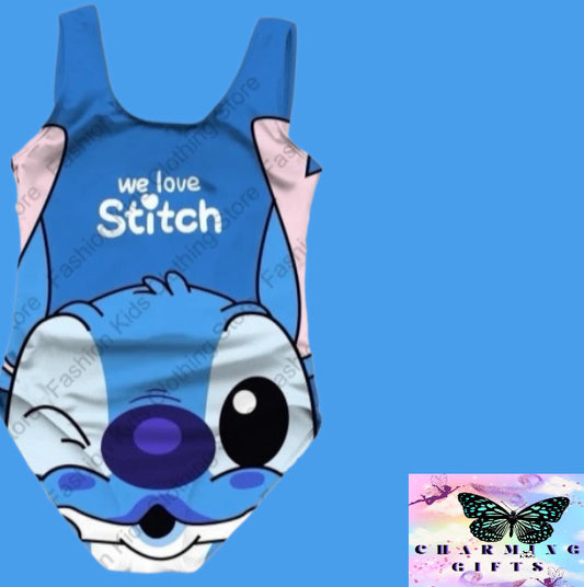 Stitch  Summer Casual One-Piece Swimsuit Fashion Cartoon Cute Stitch 3d Printed Women Swimwear Sleeveless Swim Clothing