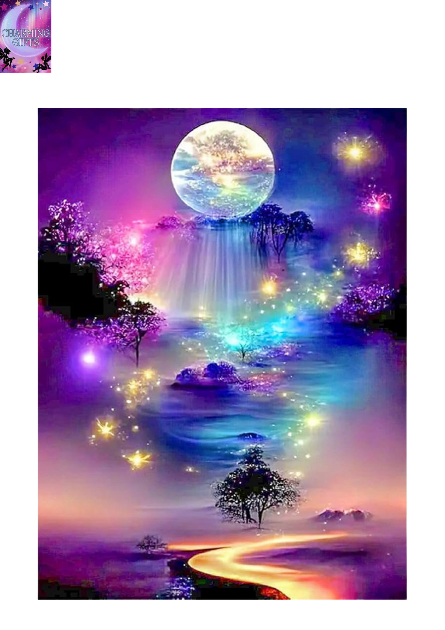 Diamond Art Kits for Adults Beginners,Moon Landscape Diamond Painting Kits,5D Full Drill Diamond Dots Gem Art Kits,DIY Round Paint with Diamonds Craft for Home Wall Decor Gifts 12x16inch